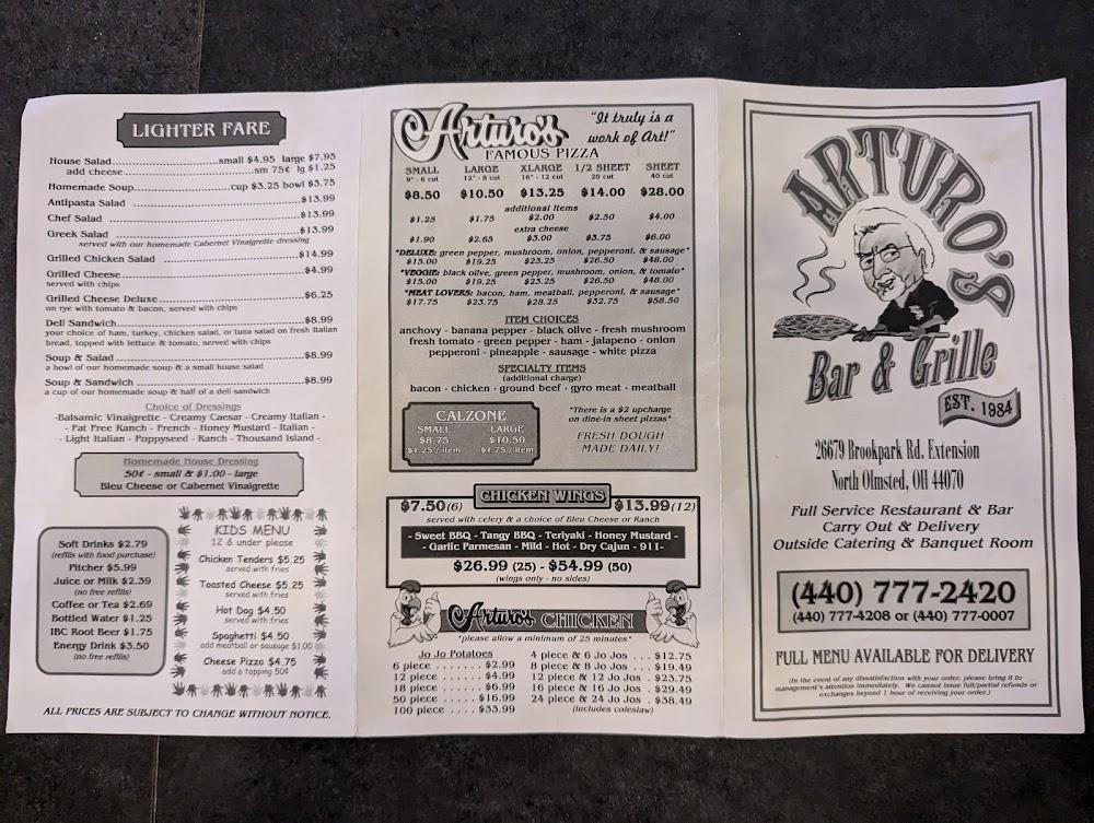 Arturo's Bar & Grill Menu image 3